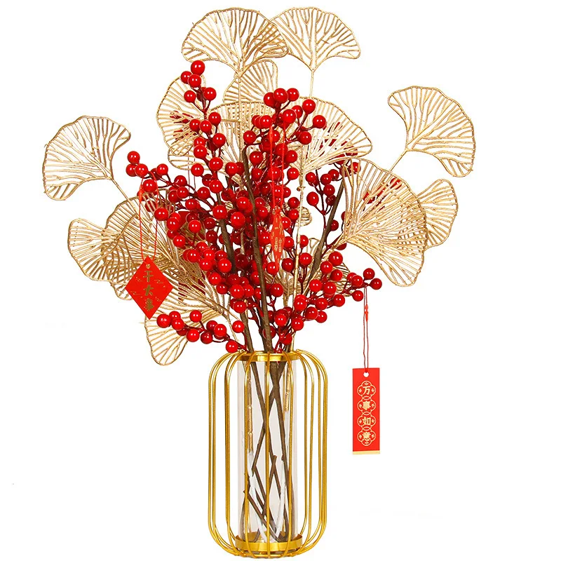 1 piece of golden floral material wedding simulation flower arrangement simulation plant fake flower Christmas decoration
1 piece of golden floral material wedding simulation flower arrangement simulation plant fake flower Christmas decoration