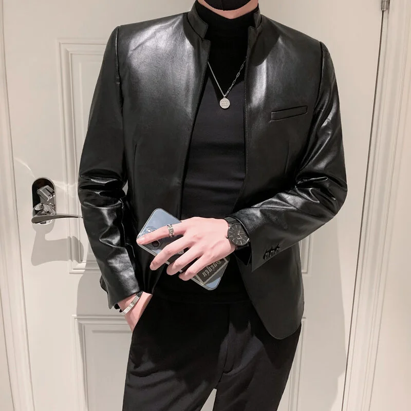 Spring Men Autumn New Faux Leather Motorcycle Jacket Men's Casual PU Leather Coats Male Stand Collar Slim Overcoats O482
Spring Men Autumn New Faux Leather Motorcycle Jacket Men's Casual PU Leather Coats Male Stand Collar Slim Overcoats O482