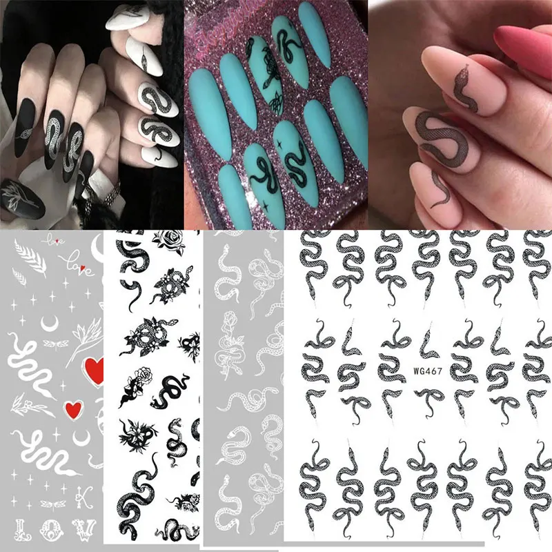 3D Snake Design Nail Art Stickers Colorful Dragons Slider Decals Black Snake for Manicure Nail Art Decoration New Year Sticker
3D Snake Design Nail Art Stickers Colorful Dragons Slider Decals Black Snake for Manicure Nail Art Decoration New Year Sticker