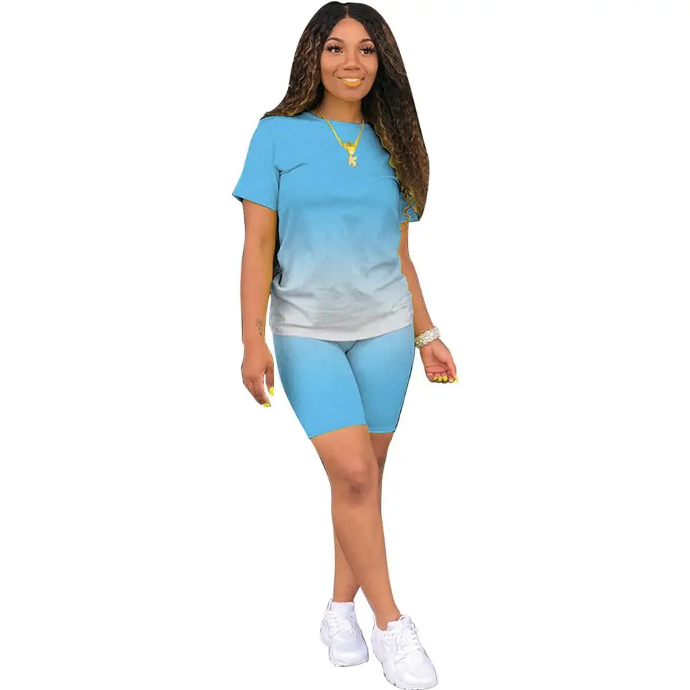Women Tracksuits Two Pieces Set Short Sleeve O Neck Top Short Pants 2 Pieces Set Elastic Sports Suit Print Ladies Outdoor Wear
Women Tracksuits Two Pieces Set Short Sleeve O Neck Top Short Pants 2 Pieces Set Elastic Sports Suit Print Ladies Outdoor Wear