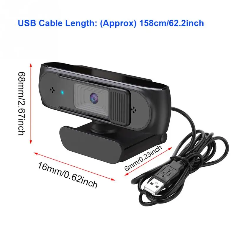 Computer Webcam USB Video Calling Home Office Wide Angle With Microphone Privacy Cover Auto Focusing Desktop Laptop Accessories
Computer Webcam USB Video Calling Home Office Wide Angle With Microphone Privacy Cover Auto Focusing Desktop Laptop Accessories