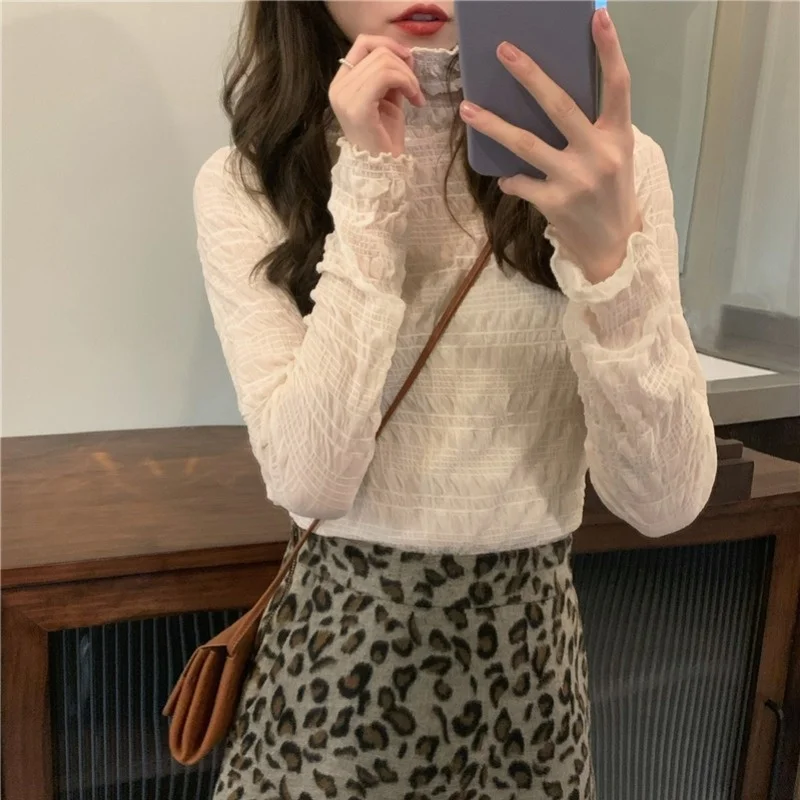 Half-High Collar Chiffon Lace Bottoming Shirt Women's Spring and Autumn Gentle Chic Early Autumn Top
Half-High Collar Chiffon Lace Bottoming Shirt Women's Spring and Autumn Gentle Chic Early Autumn Top