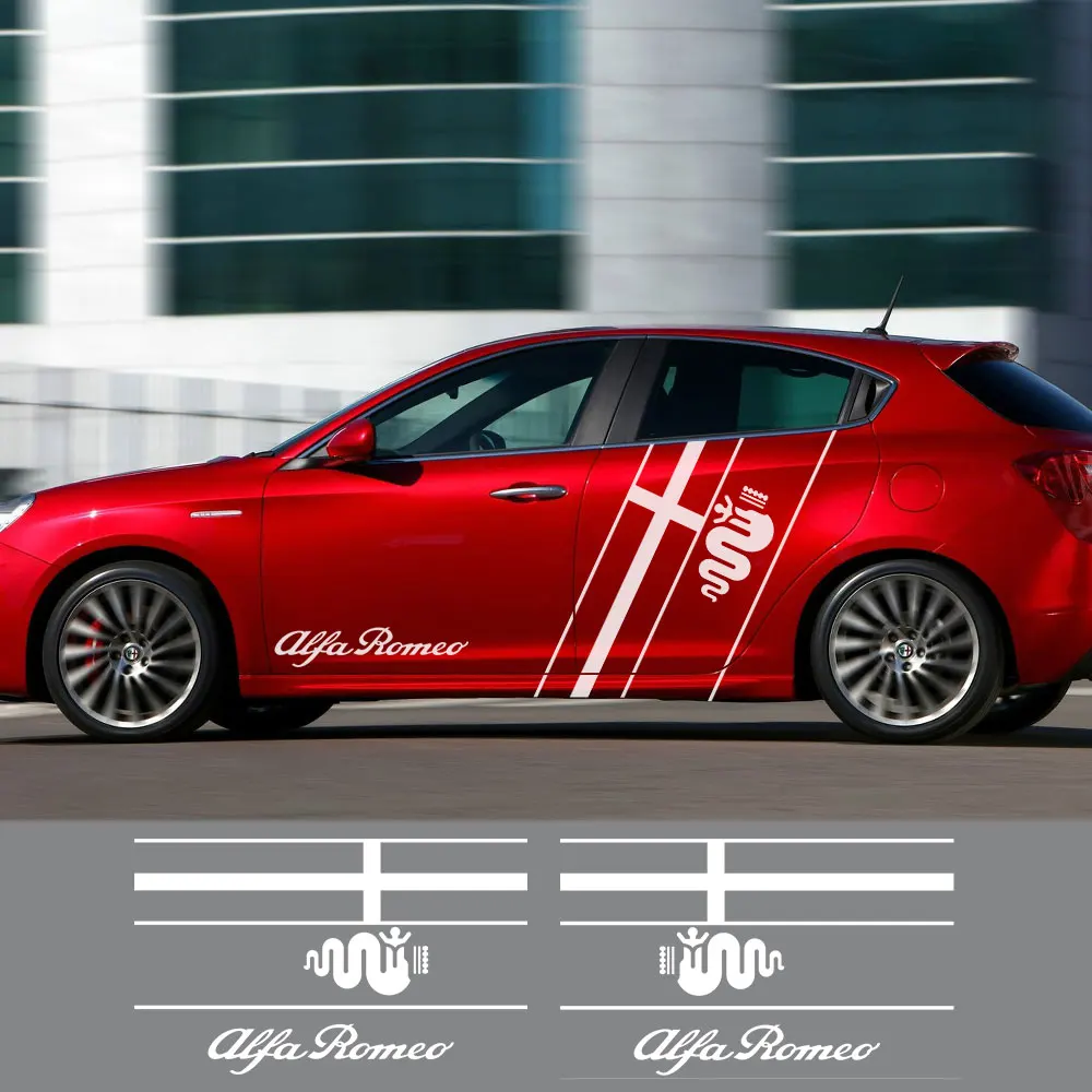 2 шт., автомобильные виниловые наклейки на двери для Alfa Romeo Giulia Giulietta 159 156 MITO Stelvio 147 Sportiva
2 шт., автомобильные виниловые наклейки на двери для Alfa Romeo Giulia Giulietta 159 156 MITO Stelvio 147 Sportiva