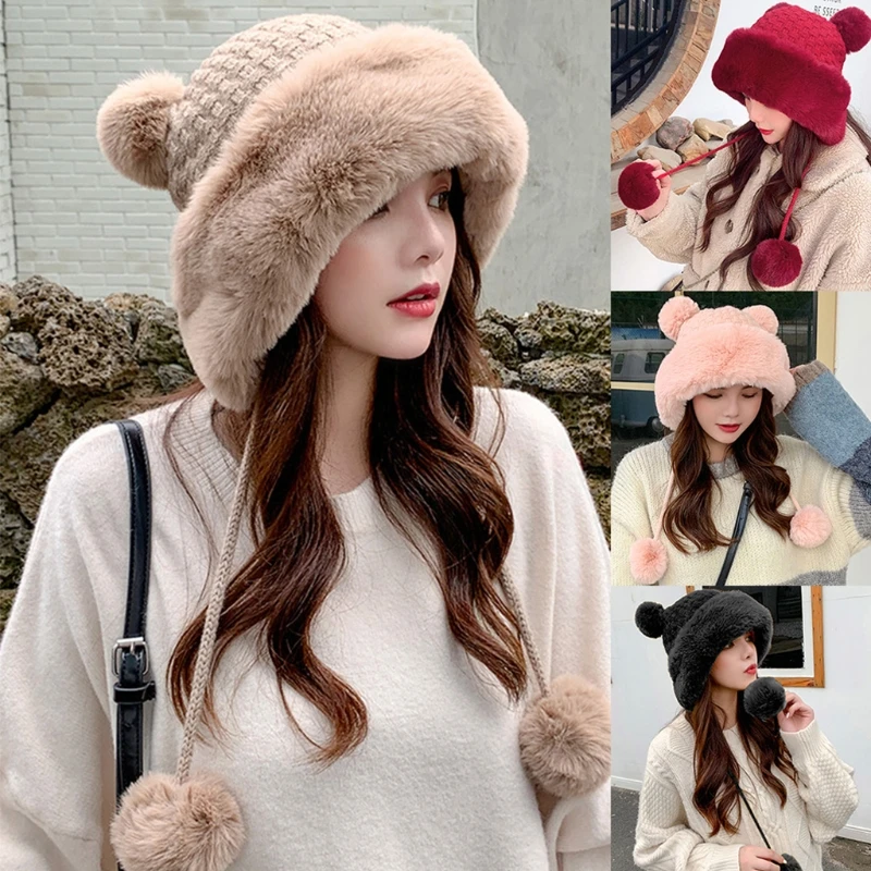 Sweet Cute Casual Warm Woolen Hat Bucket Hat Plush Ball Knitted Hat With Pom-Pom Breathable Beanie Hat for Women Ladies
Sweet Cute Casual Warm Woolen Hat Bucket Hat Plush Ball Knitted Hat With Pom-Pom Breathable Beanie Hat for Women Ladies