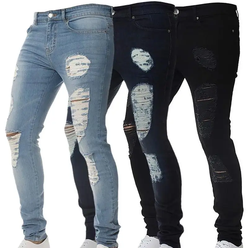 Men Hole Patchwork Solid Color Pants Slim Fit Jeans Ripped Stretch Denim Frayed Trousers
Men Hole Patchwork Solid Color Pants Slim Fit Jeans Ripped Stretch Denim Frayed Trousers