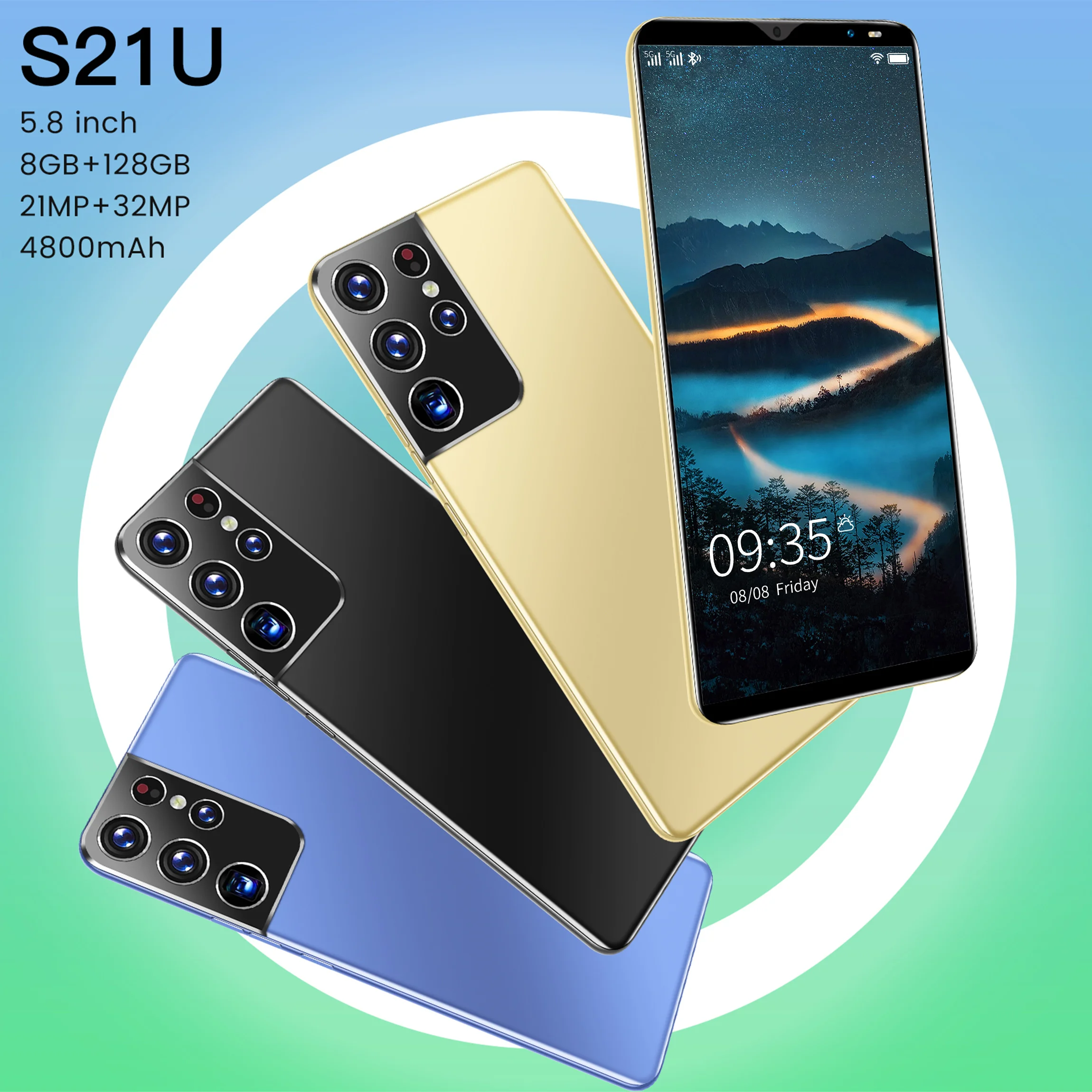 New Version S21U 5G Smartphone 4500mAh 5.8 Inch Unlock Global Version 8GB+128GB 21MP+32MP Dual SIM+T flash card Mobile Phones
New Version S21U 5G Smartphone 4500mAh 5.8 Inch Unlock Global Version 8GB+128GB 21MP+32MP Dual SIM+T flash card Mobile Phones