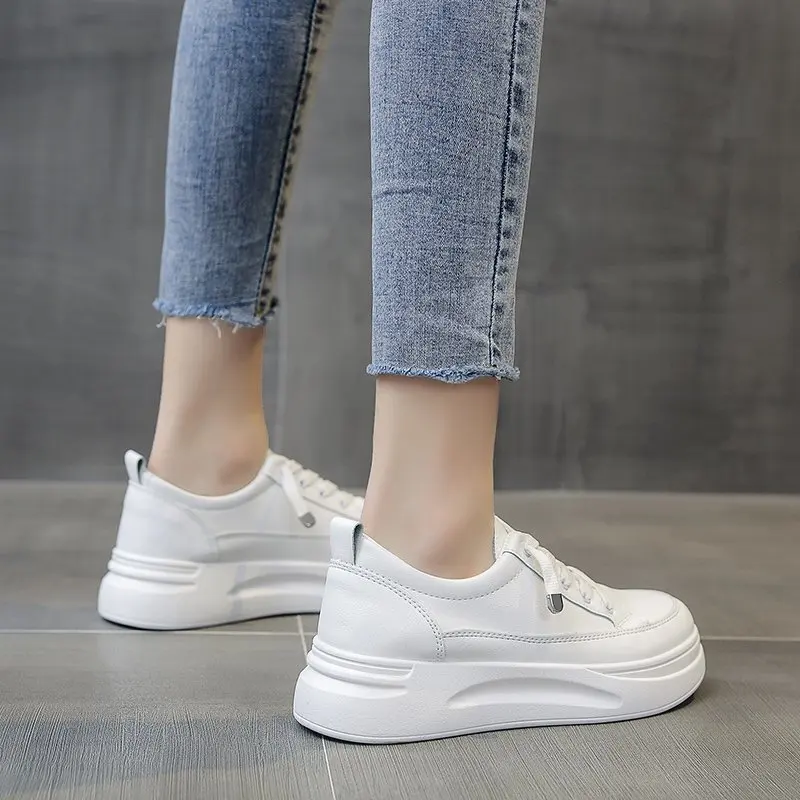 Fashion White Split Leather Women Chunky Sneakers White Shoes Lace Up Tenis Feminino Zapatos De Mujer Platform Women Casual Shoe
Fashion White Split Leather Women Chunky Sneakers White Shoes Lace Up Tenis Feminino Zapatos De Mujer Platform Women Casual Shoe