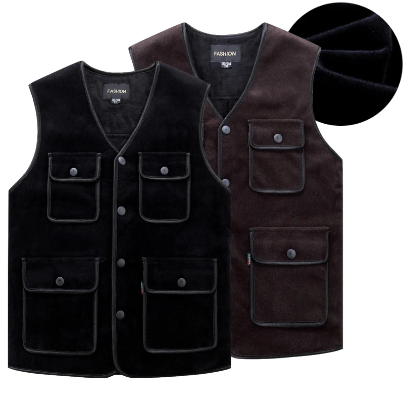 Spring Autumn Men Winter Imitation Mink Fur Multi Pocket Vest Men Casual Thicken Warm Sleeveless Jacket Photographer Waistcoat
Spring Autumn Men Winter Imitation Mink Fur Multi Pocket Vest Men Casual Thicken Warm Sleeveless Jacket Photographer Waistcoat