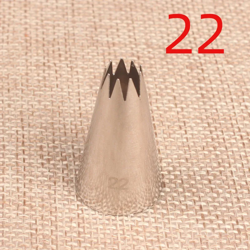 22# Open Star 9-Tooth Cream Decorating Mouth 304 Stainless Steel Baking DIY Tool Small Number
22# Open Star 9-Tooth Cream Decorating Mouth 304 Stainless Steel Baking DIY Tool Small Number