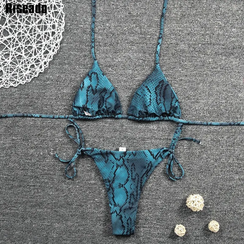 Riseado Sexy Micro Bikini Snake Printed Women's Swimsuit Halter Swimwear Push Up Bathing Suit 2021 Summer Tie-waist Beachwear
Riseado Sexy Micro Bikini Snake Printed Women's Swimsuit Halter Swimwear Push Up Bathing Suit 2021 Summer Tie-waist Beachwear