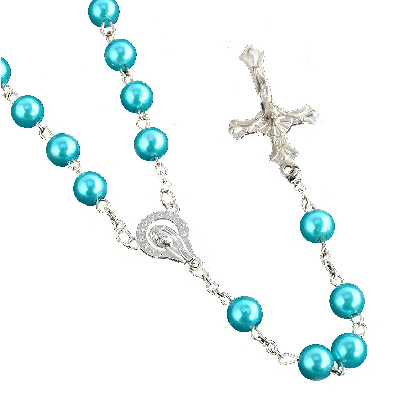 Catholic Quality Pearl Necklace Cross Pendant Religious Necklace Unisex Polychromatic Imitation Pearl Cross Necklace Popular
Catholic Quality Pearl Necklace Cross Pendant Religious Necklace Unisex Polychromatic Imitation Pearl Cross Necklace Popular