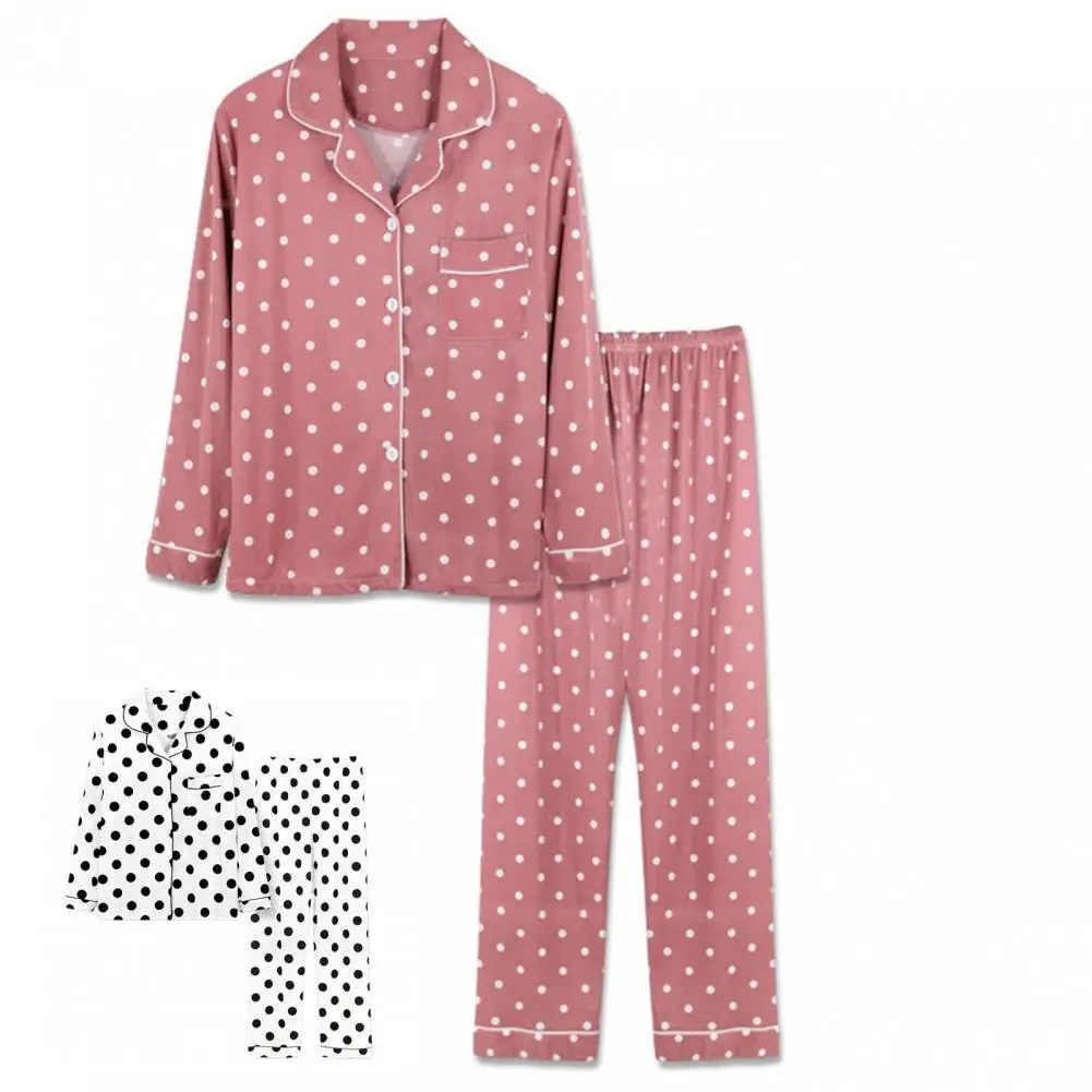 Sweet Blouse Pants Set Pocket Two Piece Dot Print Women Pajamas Set Lounge Sleepwear Pajamas Set
Sweet Blouse Pants Set Pocket Two Piece Dot Print Women Pajamas Set Lounge Sleepwear Pajamas Set