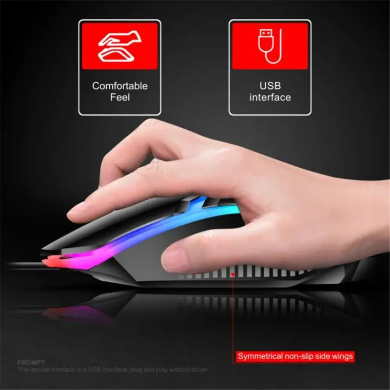 1 шт. Новый T6 Радужный USB проводной клавиатура Коврик для мыши комбинированная RGB