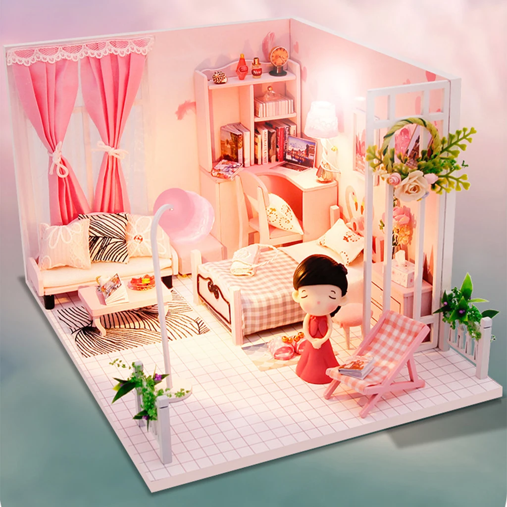 Чехол для кукольного домика ручной работы со светодиодной подсветкой и пыленепроницаемой батареей, деревянное ремесло, розовый домик, моде... 
Чехол для кукольного домика ручной работы со светодиодной подсветкой и пыленепроницаемой батареей, деревянное ремесло, розовый домик, моде...