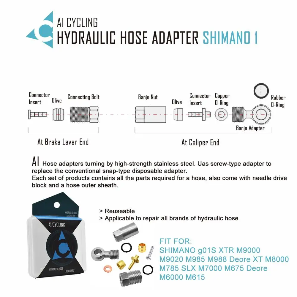 Bicycle Hydraulic Hose Adapters For Magura Shimano Formula SRAM Avid HOPE Olive Connecter Insert and Adaptor Set
Bicycle Hydraulic Hose Adapters For Magura Shimano Formula SRAM Avid HOPE Olive Connecter Insert and Adaptor Set