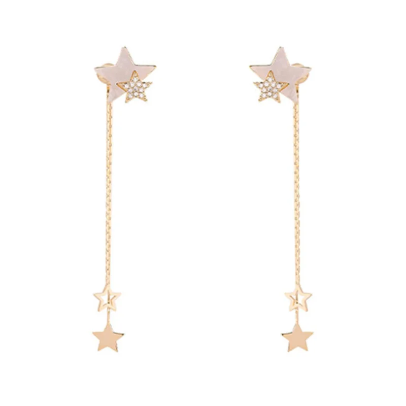 Simple fashion temperament five-pointed star long earrings women holiday gifts party jewelry wholesale
Simple fashion temperament five-pointed star long earrings women holiday gifts party jewelry wholesale