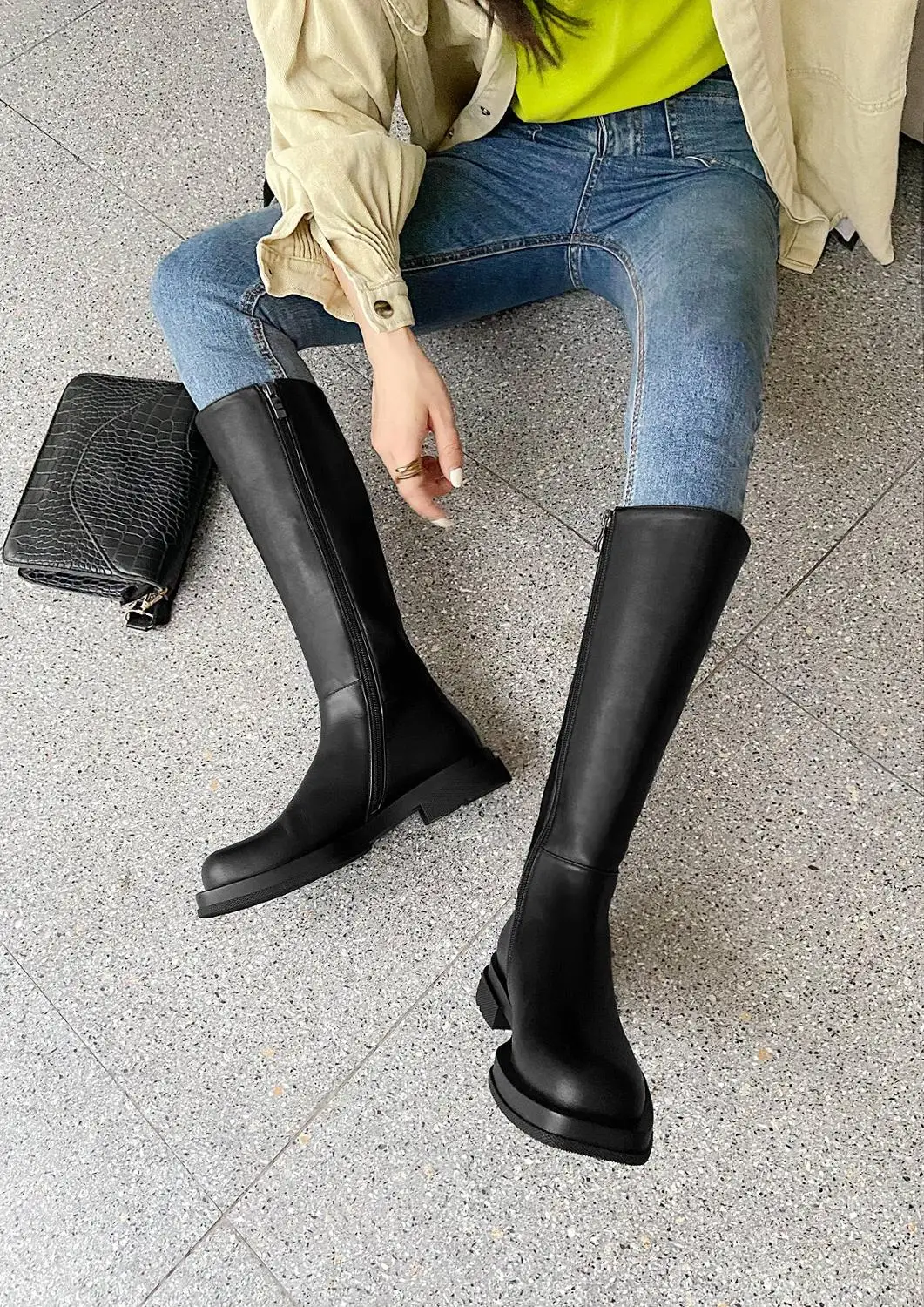 Lenkisen riding boots real cow leather handmade new arrival round toe thick med heel zipper young lady soft knee-high boots L64
Lenkisen riding boots real cow leather handmade new arrival round toe thick med heel zipper young lady soft knee-high boots L64