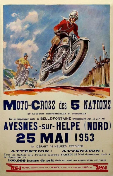 Vintage Moto Cross of 5 Nations poster, 1953 LARGE METAL TIN SIGN POSTER PLAQUE 20X30 CM(Visit Our Store, More Products!!!) 
Vintage Moto Cross of 5 Nations poster, 1953 LARGE METAL TIN SIGN POSTER PLAQUE 20X30 CM(Visit Our Store, More Products!!!)
