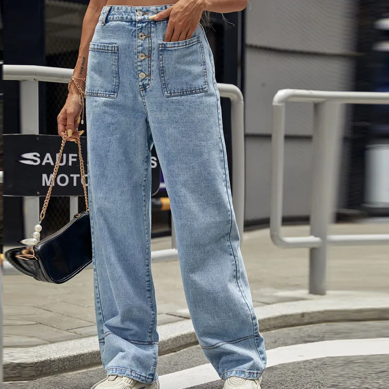 2021 new ladies European and American INS fashion light color retro trend all-match denim trousers
2021 new ladies European and American INS fashion light color retro trend all-match denim trousers