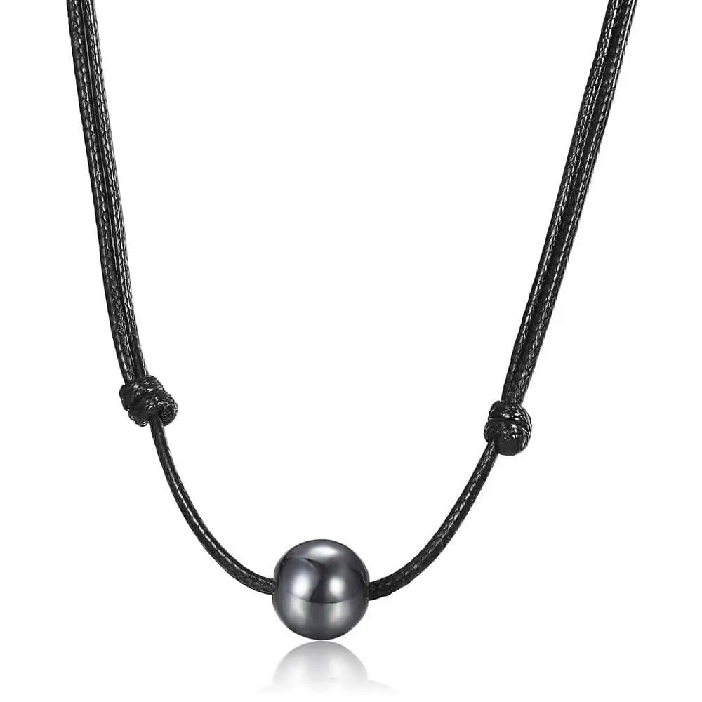 Davieslee Single Bead Leather Necklace Choker for Men Boys Hematite Metal Stone Adjustable Teen Jewelry US Stock DDN131
Davieslee Single Bead Leather Necklace Choker for Men Boys Hematite Metal Stone Adjustable Teen Jewelry US Stock DDN131