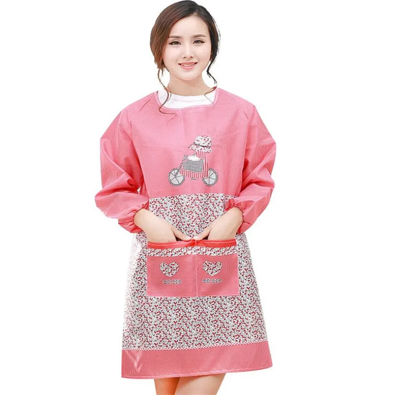 Fashion Waterproof Aprons Smock Women Long Sleeved Apron Household Cooking Apron Bibs Cooking Baking Coffee Shop Clean Aprons
Fashion Waterproof Aprons Smock Women Long Sleeved Apron Household Cooking Apron Bibs Cooking Baking Coffee Shop Clean Aprons