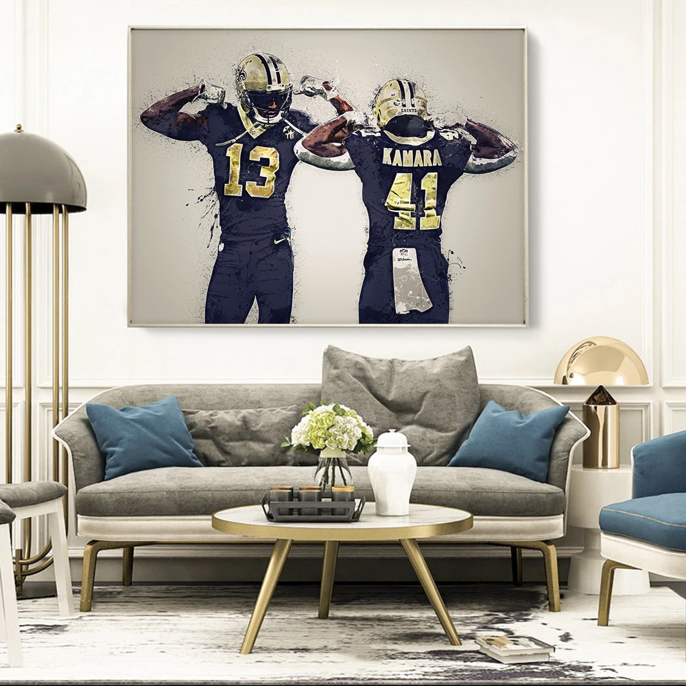 New Orleans Football Team Thomas, Kamara Posters and Prints Wall Art Rugby Canvas Football Art Painting for Gym Room Home Decor
New Orleans Football Team Thomas, Kamara Posters and Prints Wall Art Rugby Canvas Football Art Painting for Gym Room Home Decor