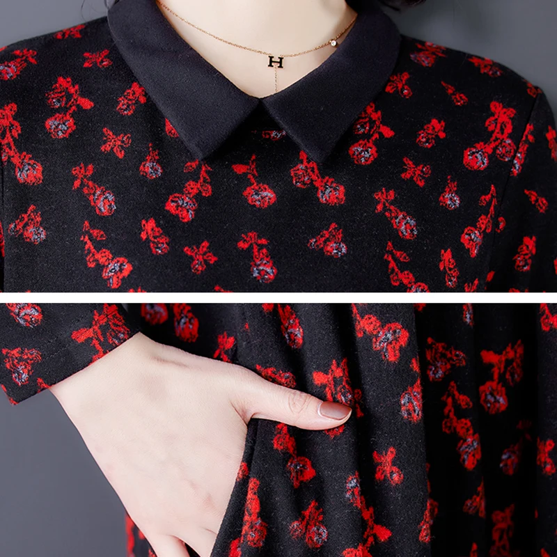 2021 Vintage Red Floral Knitting Midi Dresses Autumn Winter Casual 4XL Plus Size Long Sleeve Dress Women Classy Bodycon Vestidos
2021 Vintage Red Floral Knitting Midi Dresses Autumn Winter Casual 4XL Plus Size Long Sleeve Dress Women Classy Bodycon Vestidos