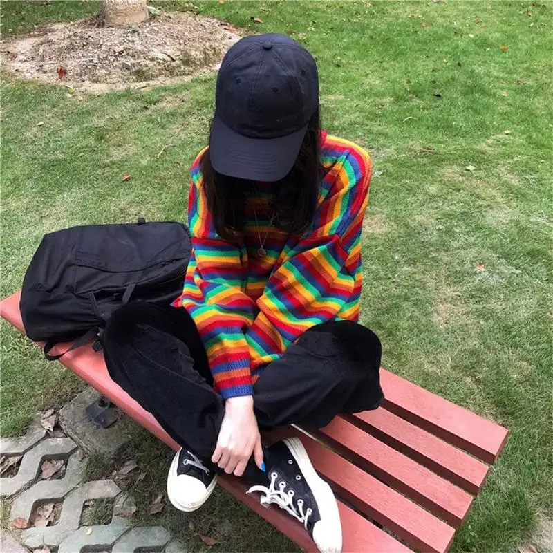 Female Korean Harajuku Hong Kong-flavored Loose Striped Sweater Women's Sweaters Japanese Clothing For Women
Female Korean Harajuku Hong Kong-flavored Loose Striped Sweater Women's Sweaters Japanese Clothing For Women
