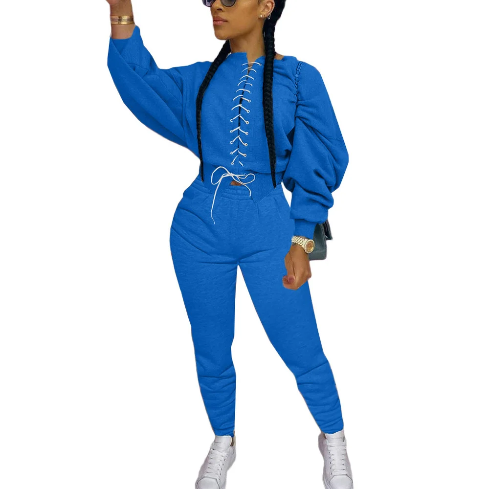 Fashion 2021 Autumn Winter Women Outfits Bandage Crop Top Trousers Leggings 2 Piece Suits Plus Size Office Lace Up Tracksuits
Fashion 2021 Autumn Winter Women Outfits Bandage Crop Top Trousers Leggings 2 Piece Suits Plus Size Office Lace Up Tracksuits