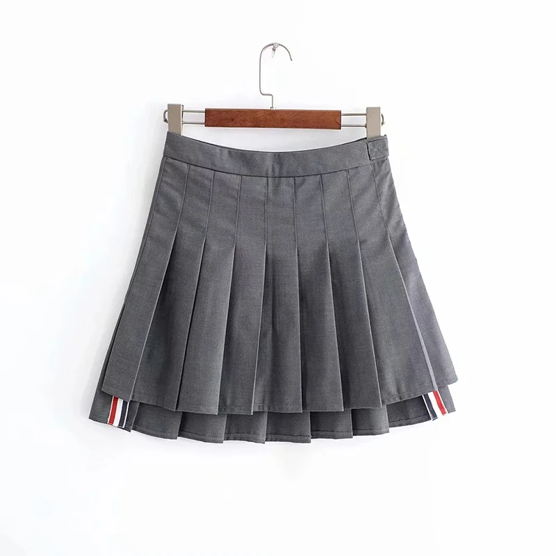 Модная женская юбка с завышенной талией асимметричная плиссированная средней