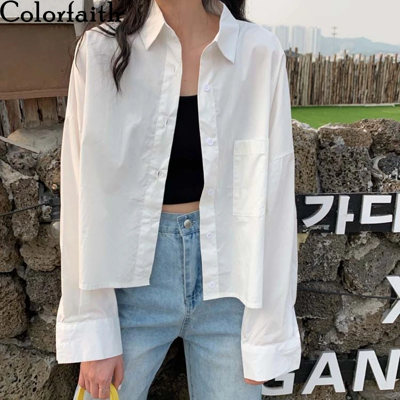 Colorfaith New 2021 Women Spring Summer Blouse Shirts Oversize Korean Style Pockets Elegant Office Wild Lady Short Tops BL713
Colorfaith New 2021 Women Spring Summer Blouse Shirts Oversize Korean Style Pockets Elegant Office Wild Lady Short Tops BL713
