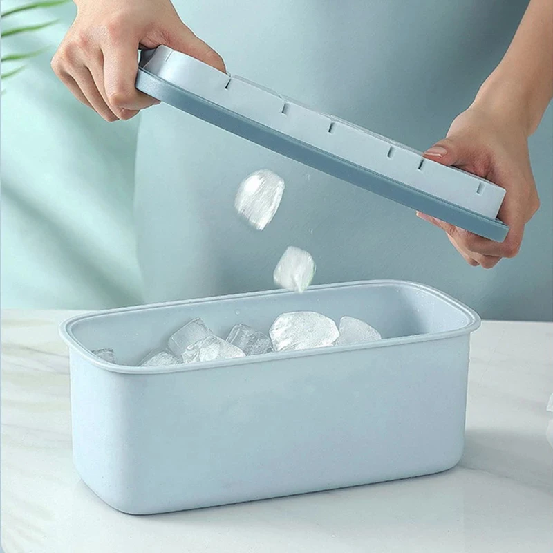 Ice Cube Tray With Storage Box Easy Release Portable Flexible Ice Trays For Kitchen Household Refrigerators Kitchen Tools NEW
Ice Cube Tray With Storage Box Easy Release Portable Flexible Ice Trays For Kitchen Household Refrigerators Kitchen Tools NEW