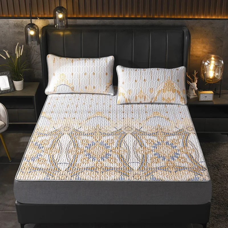 Summer Mat Latex Cool Sleeping Mat Foldable Soft Bedding Set Cool Bed Pillow Case Double Bed Supplies Set Family Sets
Summer Mat Latex Cool Sleeping Mat Foldable Soft Bedding Set Cool Bed Pillow Case Double Bed Supplies Set Family Sets