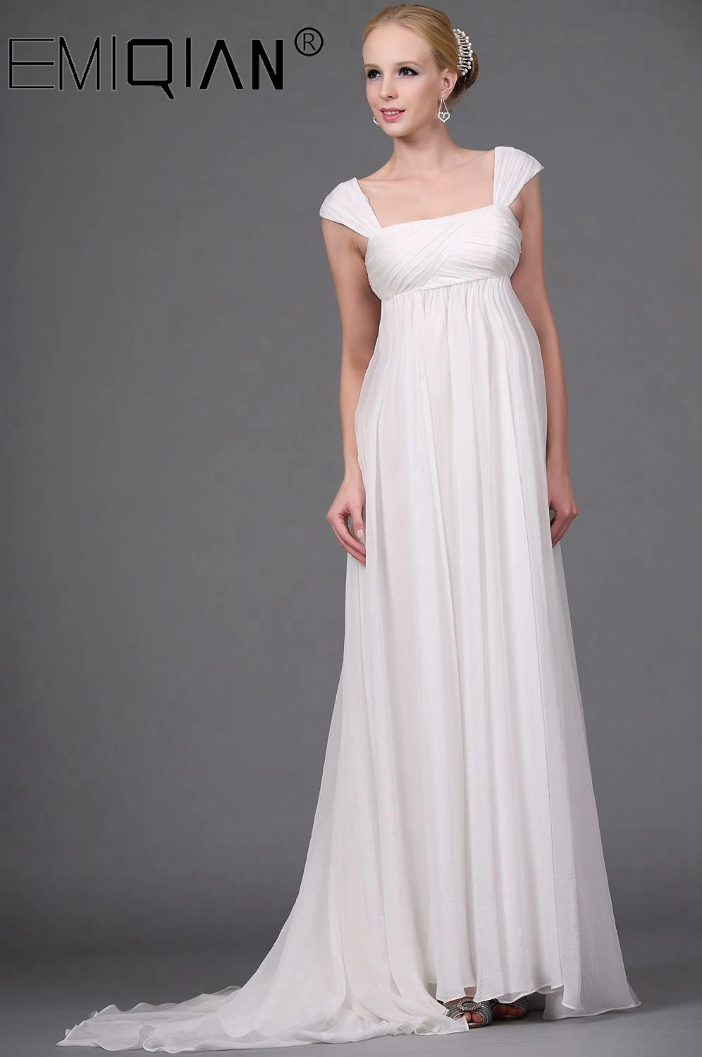 Шифоновое свадебное платье Vestido de Noiva женское с завышенной талией для беременных