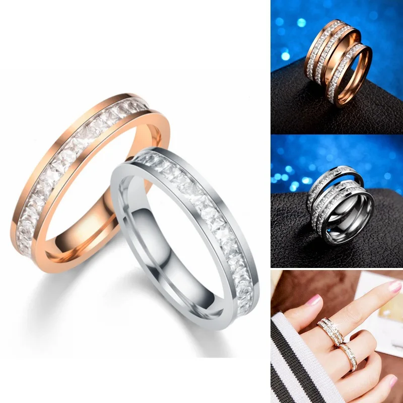 Exquisite Small Square Cubic Zirconia Rings Fashion Stainless Steel Valentine's Day Jewelry Rings For Women Finger Wedding Bands
Exquisite Small Square Cubic Zirconia Rings Fashion Stainless Steel Valentine's Day Jewelry Rings For Women Finger Wedding Bands