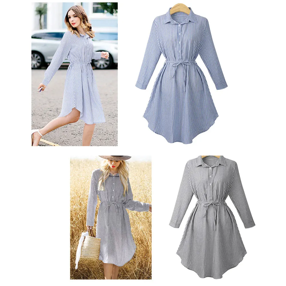 Jocoo Jolee Casual Blue Striped Shirt Dress Elegant Sashes A Line Dress Europe Style Casual Simple Dress Office Lady Shirt Tunic
Jocoo Jolee Casual Blue Striped Shirt Dress Elegant Sashes A Line Dress Europe Style Casual Simple Dress Office Lady Shirt Tunic