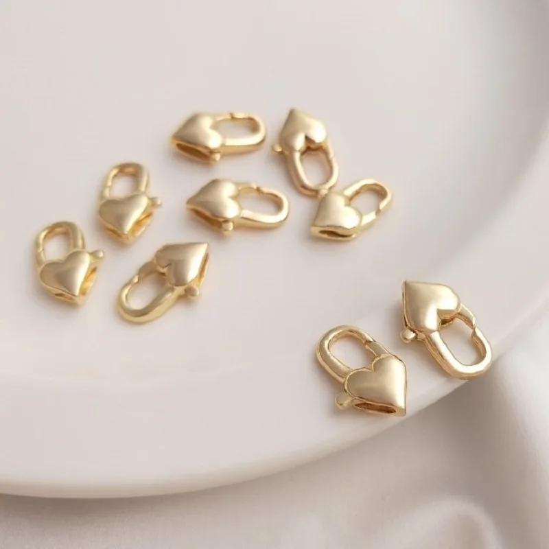 6PCS Love Lock Shape Buckle Hook Jewelry Making Supplies 14k Gold Plated Charms for Jewelry Making DIY Brass Accessories
6PCS Love Lock Shape Buckle Hook Jewelry Making Supplies 14k Gold Plated Charms for Jewelry Making DIY Brass Accessories