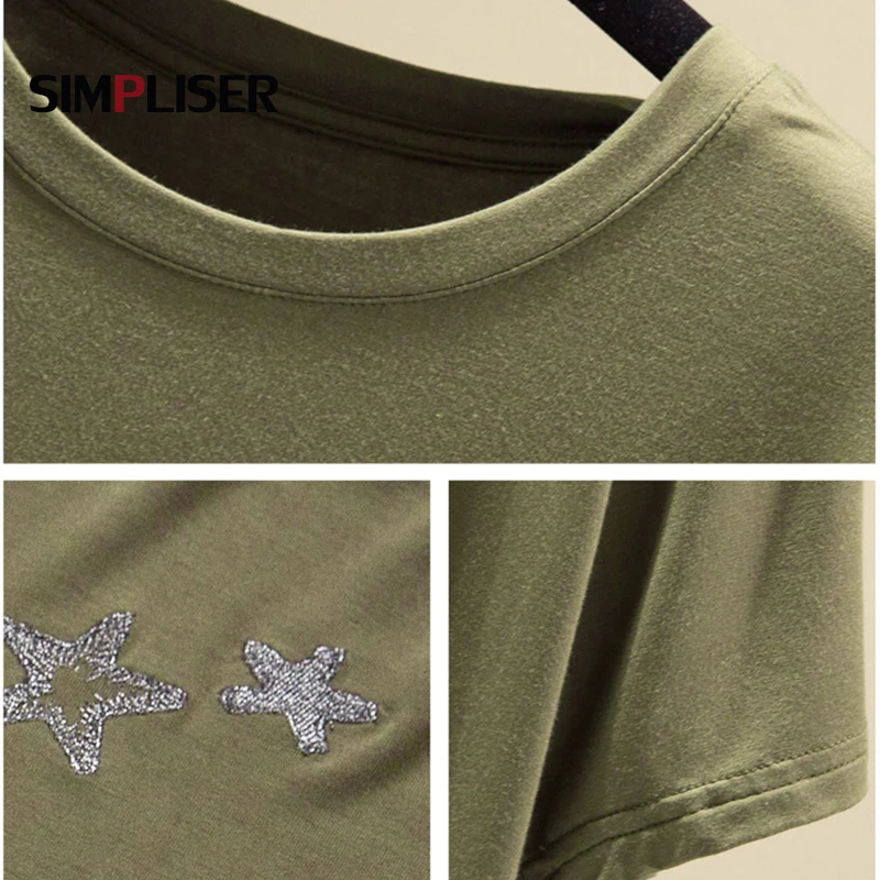 Embroidered Loose Cotton Tees Women 2020 Star T-shirts Ladies Fashion Tops 5 Colors Female Casual Clothinigs Camisa Mujer
Embroidered Loose Cotton Tees Women 2020 Star T-shirts Ladies Fashion Tops 5 Colors Female Casual Clothinigs Camisa Mujer
