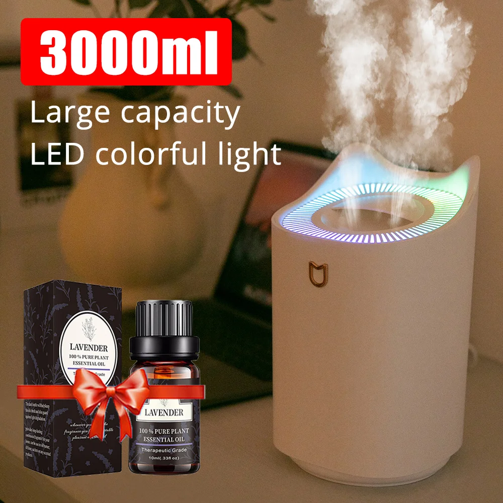 3L Air Humidifiers Purifier LED Essential Oil Aroma Diffuser for Home Ultrasonic Cool Mist Maker Fogger Double Nozzle
3L Air Humidifiers Purifier LED Essential Oil Aroma Diffuser for Home Ultrasonic Cool Mist Maker Fogger Double Nozzle