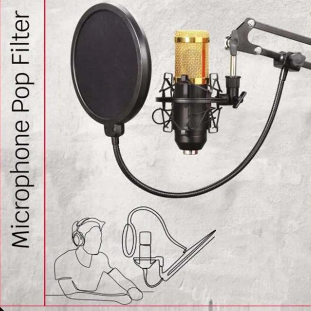 Studio Microphone Sound Filter Flexible Wind Screen Mask Mic Pops Filter Shield Double Layers Speaking Recording Accessories
Studio Microphone Sound Filter Flexible Wind Screen Mask Mic Pops Filter Shield Double Layers Speaking Recording Accessories
