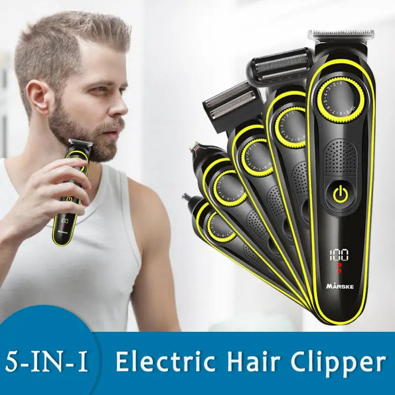 5 IN 1 Electric Hair Clipper Rechargeable Hair Trimmer Hair Cutting Machine Nose Hair Beard Shaver Trimer Professional Trimer
5 IN 1 Electric Hair Clipper Rechargeable Hair Trimmer Hair Cutting Machine Nose Hair Beard Shaver Trimer Professional Trimer