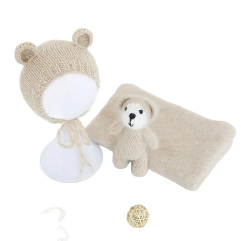 Knitted Angola Teddy Bear Bonnet Toy Set For Newborn Photography Props Posing Fluffy Doll Baby Stuffer Filler Animal Toy Props
Knitted Angola Teddy Bear Bonnet Toy Set For Newborn Photography Props Posing Fluffy Doll Baby Stuffer Filler Animal Toy Props