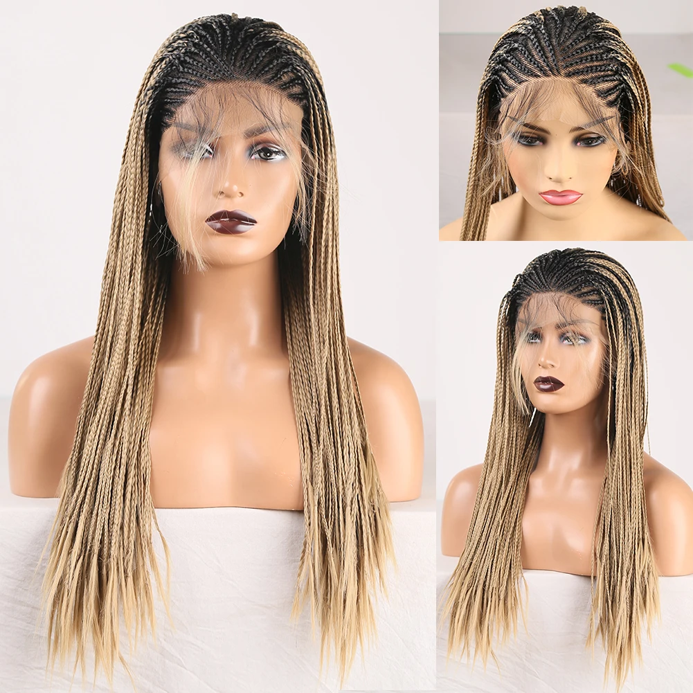RONGDUOYI Long High Temperature Lace Wig Ombre Brown Synthetic Lace Front Wigs for Women Braided Box Braids Wig Cosplay Wigs
RONGDUOYI Long High Temperature Lace Wig Ombre Brown Synthetic Lace Front Wigs for Women Braided Box Braids Wig Cosplay Wigs