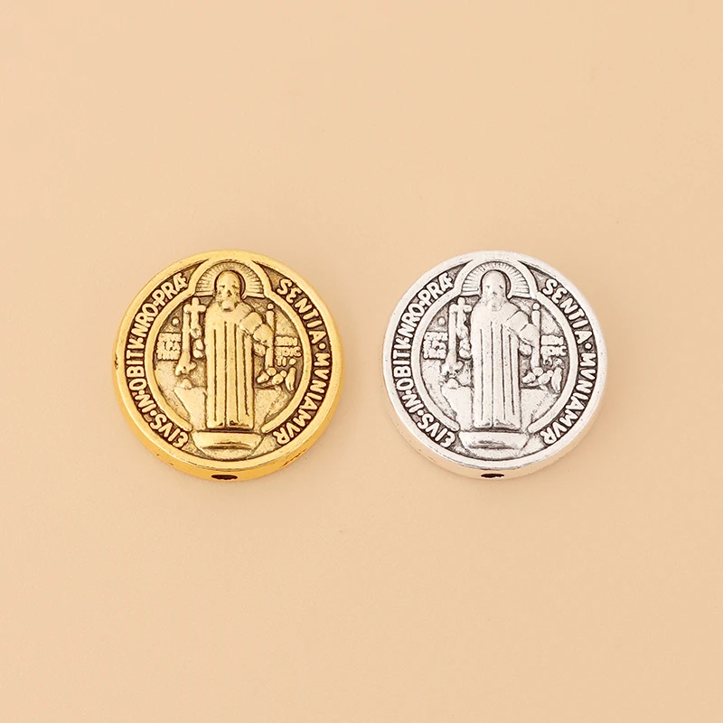 20pcs/Lot Tibetan Silver/Gold Color Saint Benedict Medal Crucifix Cross Spacer Beads for DIY Necklace Jewelry Making Accessories
20pcs/Lot Tibetan Silver/Gold Color Saint Benedict Medal Crucifix Cross Spacer Beads for DIY Necklace Jewelry Making Accessories