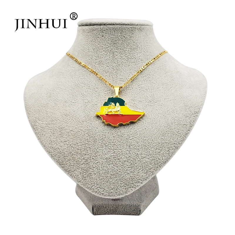 JINHUI Модные женские новые цветные фиопийские золотые ожерелья кулон для мужчин 45