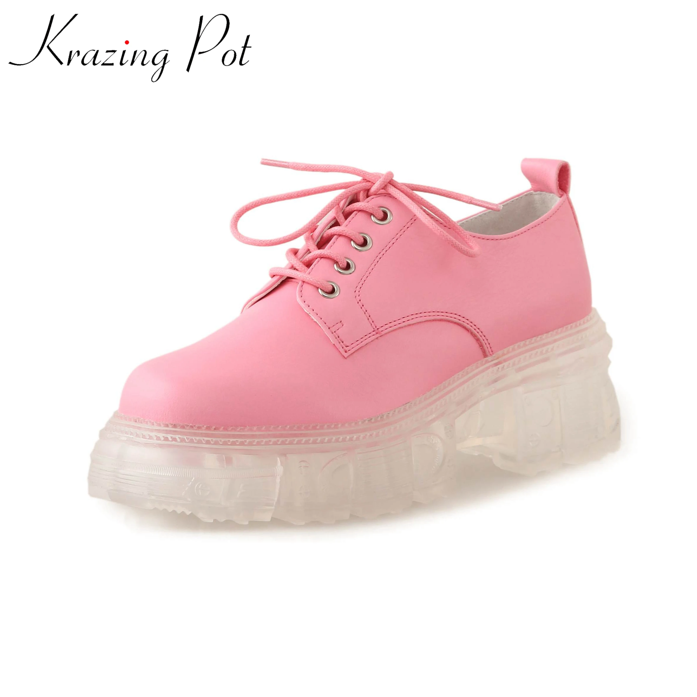 Krazing pot natural full grain leather sneakers pink color maiden lace up round toe jelly thick bottom vulcanized shoes women
Krazing pot natural full grain leather sneakers pink color maiden lace up round toe jelly thick bottom vulcanized shoes women
