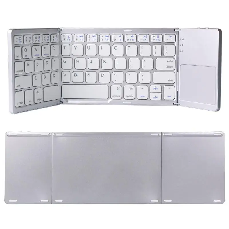 Portable Mini Three Folding Bluetooth Keyboard Wireless Foldable Touchpad Keypad for IOS/Android/Windows High strength material
Portable Mini Three Folding Bluetooth Keyboard Wireless Foldable Touchpad Keypad for IOS/Android/Windows High strength material