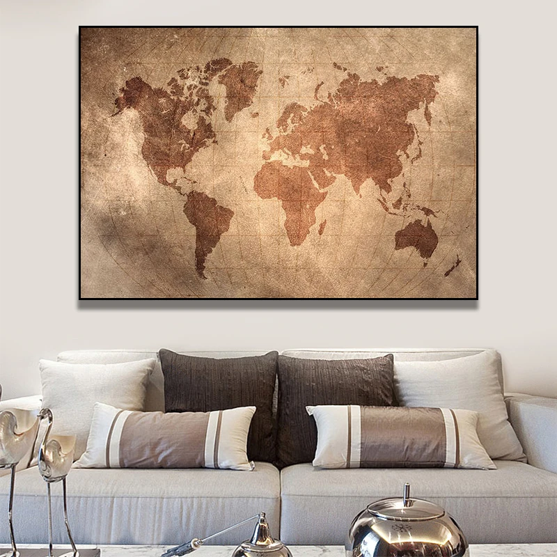 Vintage World Map Canvas Painting Posters and Prints Ancient Map Old Retro Map Wall Art for Living Room Home Decoration Unframed
Vintage World Map Canvas Painting Posters and Prints Ancient Map Old Retro Map Wall Art for Living Room Home Decoration Unframed