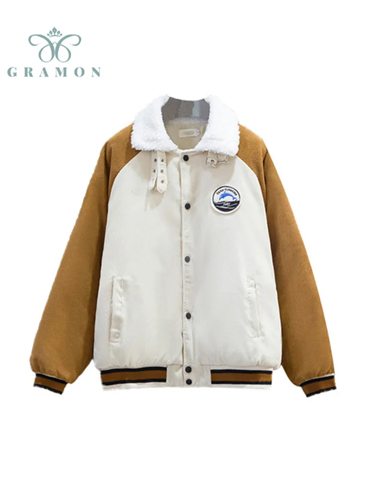 Chaquetas Women Winter New Jackets Corduroy Cotton Padded Coat Plush Lapel Long Sleeve Loose Oversized Thicken Warm Jacket Femme
Chaquetas Women Winter New Jackets Corduroy Cotton Padded Coat Plush Lapel Long Sleeve Loose Oversized Thicken Warm Jacket Femme