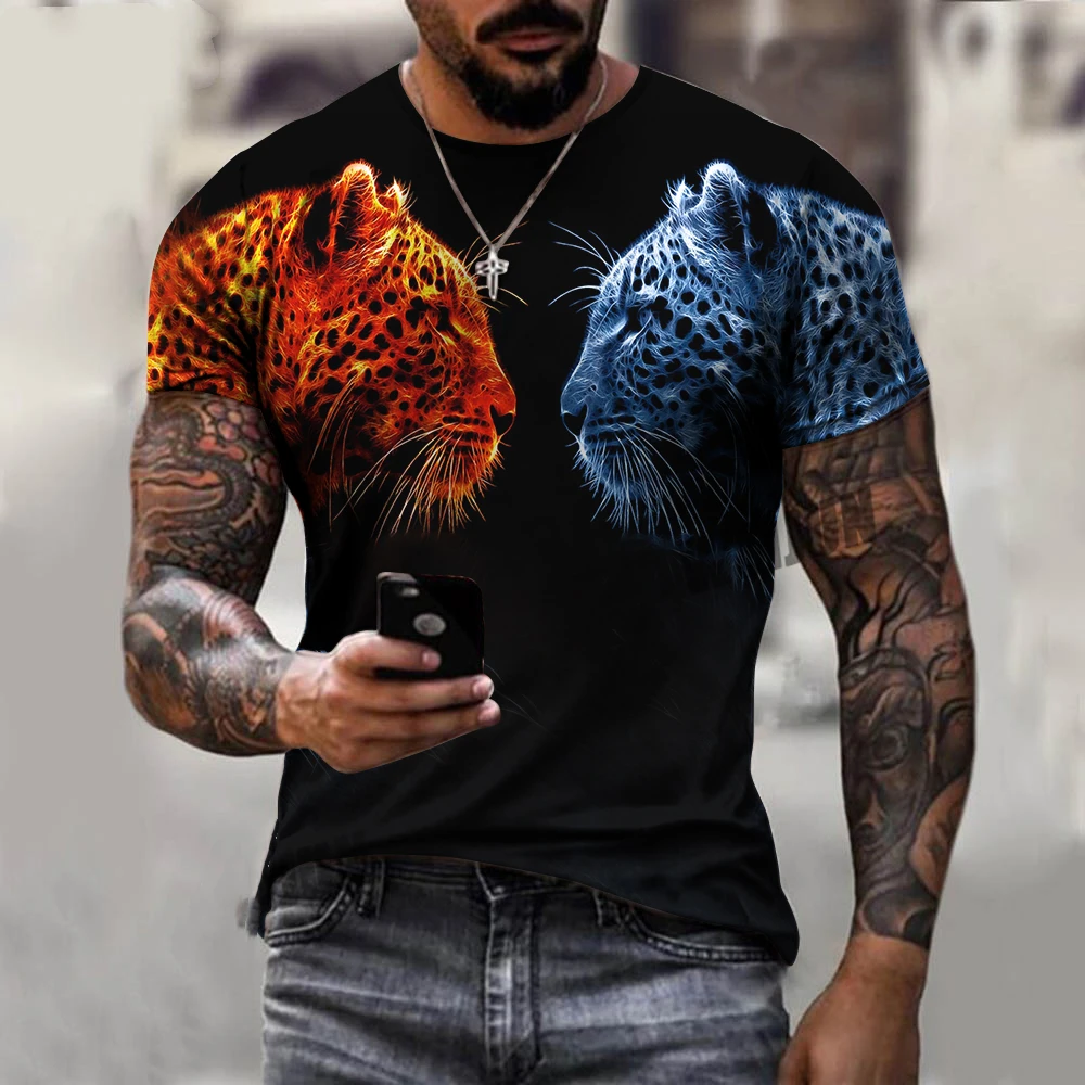 New summer men's 3D printed T-shirt O-neck leopard print lion animal short-sleeved street fashion casual top trendy men's clothi
New summer men's 3D printed T-shirt O-neck leopard print lion animal short-sleeved street fashion casual top trendy men's clothi